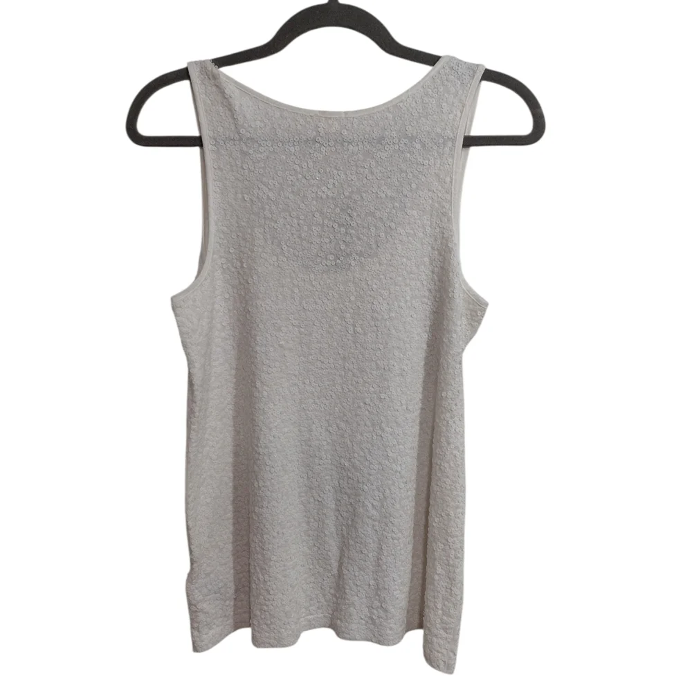 J. Crew White Textured Scoop Neck Tank
